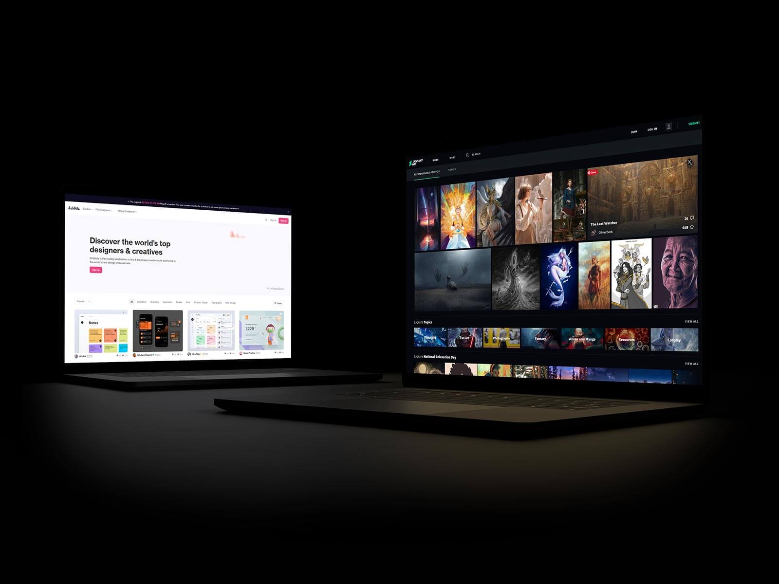 Free-Laptop-Notebook-in-Darkness-Mockup-PSD-File-1