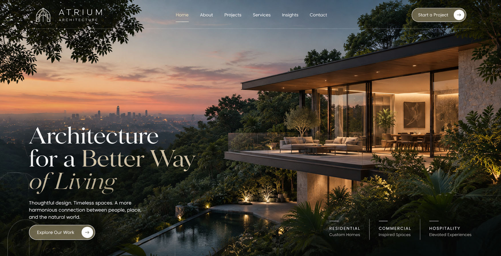 Atrium Architecture website design