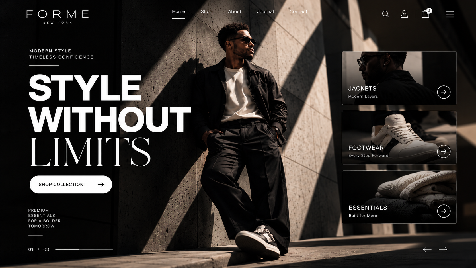 FORME fashion website featuring Style Without Limits