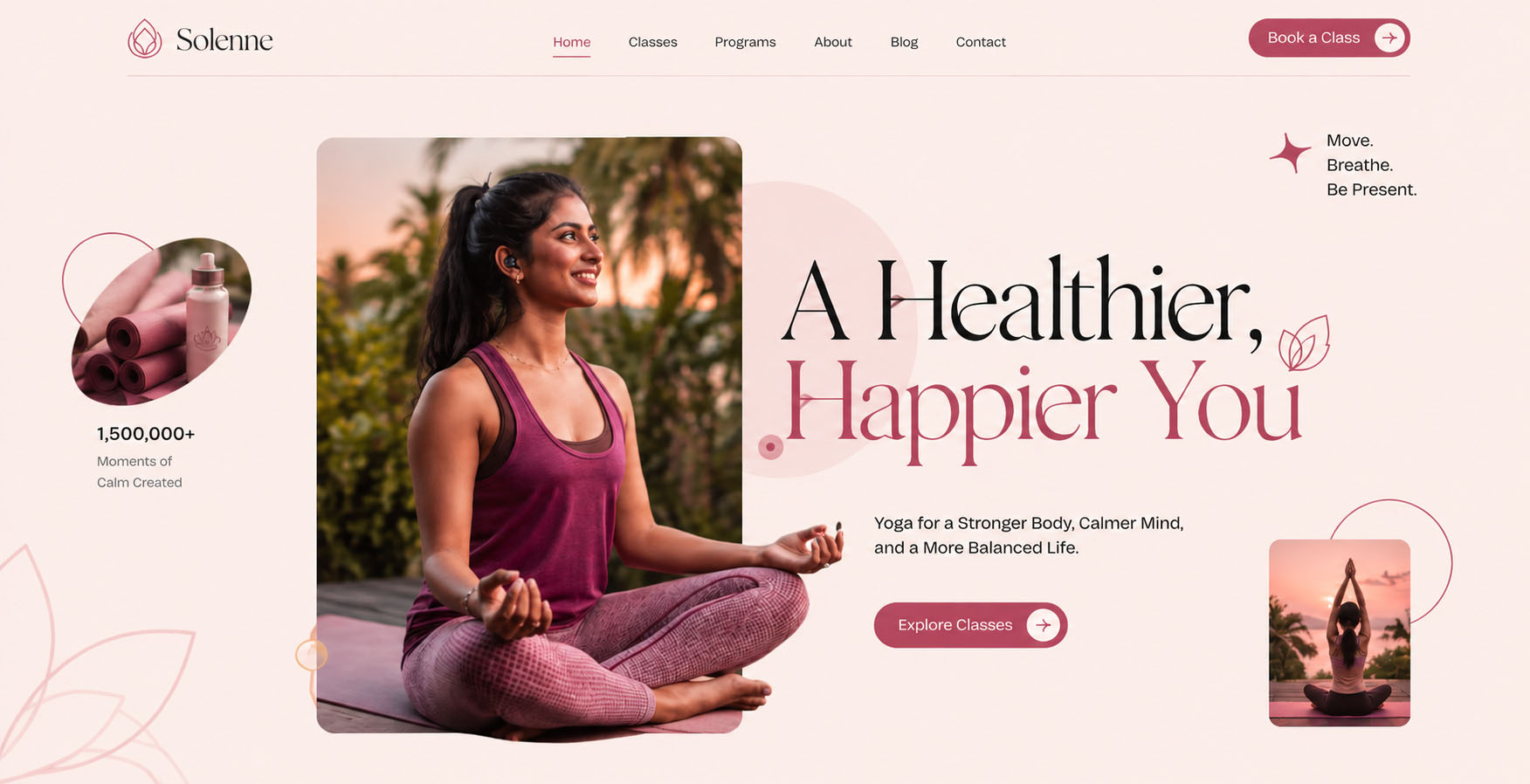 Solenne Yoga website design