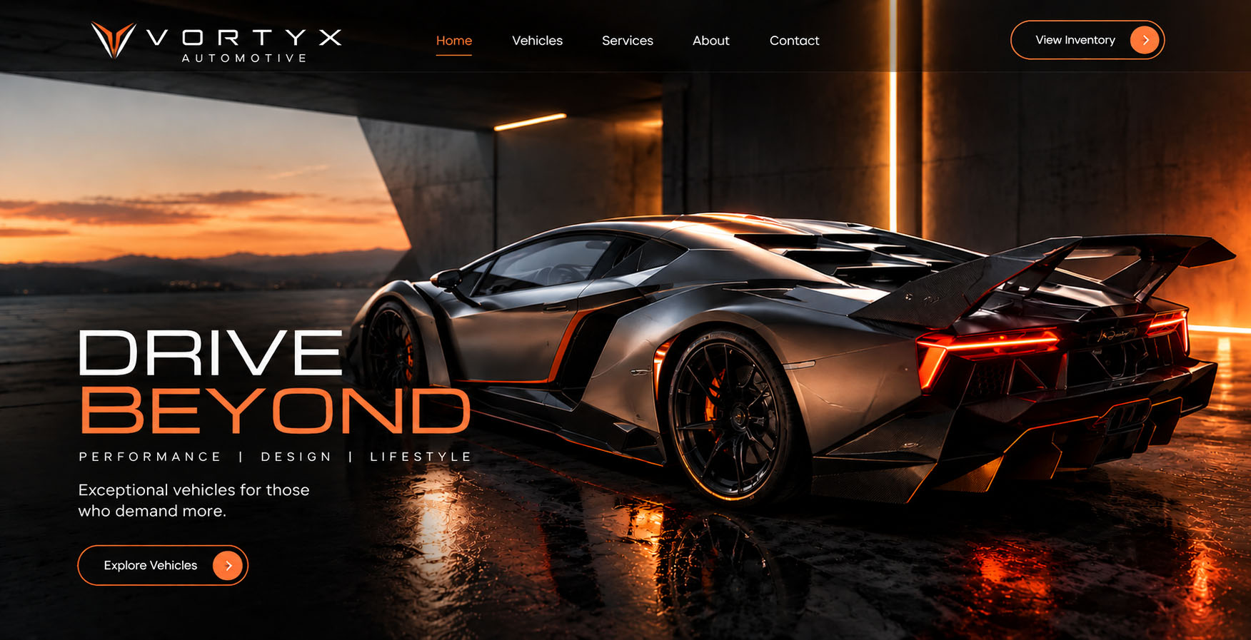 VORTYX website design
